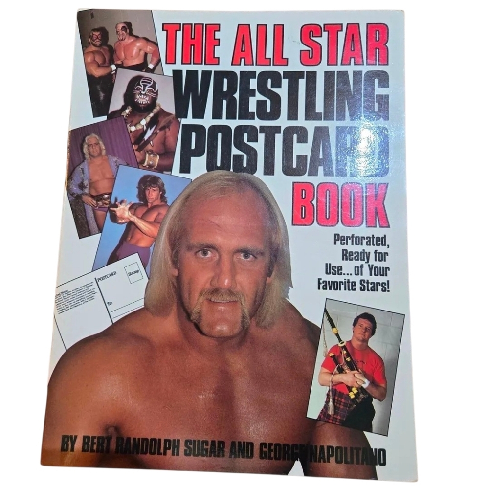 Vintage 1985 All Star Wrestling Postcard Book WWF Hogan, Roddy Piper (Complete)